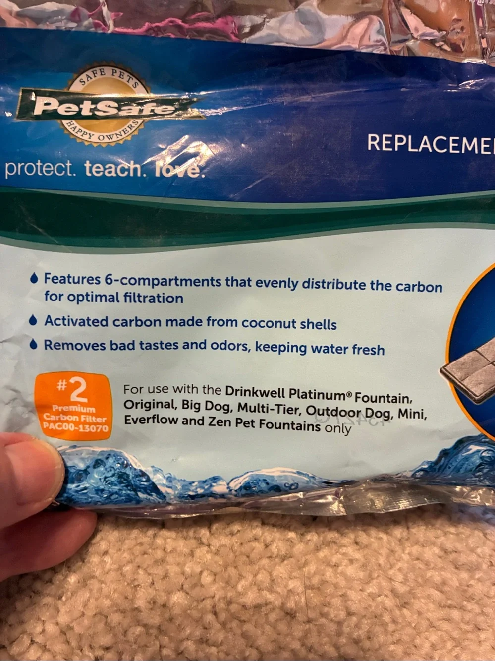 PetSafe Drinkwell Replacement Carbon Filters - Blue and Teal Packaging